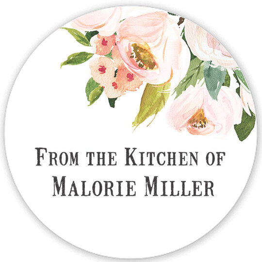 Pink Corner Roses Kitchen Round Stickers